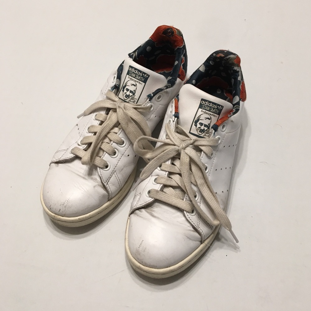 Adidas Originals Stan Smith with Floral Sneakers Size 7.5